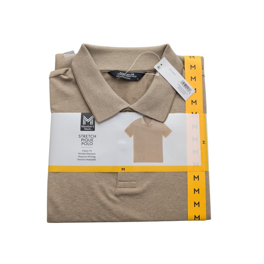 Men's Stretch Pique Polo Shirt Classic Fit Size M